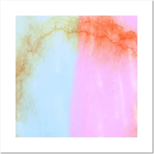 Pink blue watercolor abstract handp Posters and Art